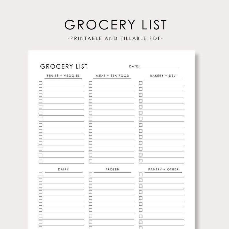 Grocery List Printable Template Grocery Planner Etsy Grocery List Printable Template Grocery Planner Etsy