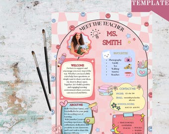 Editable Meet the Teacher Template for Groovy Boho Retro Classroom ...