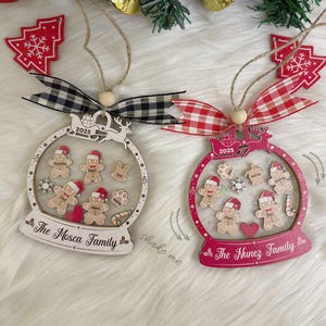 Personalized Gingerbread Family Christmas Ornaments, Custom Family Name Ornament, Christmas Tree Ornament Family Name 2025, Holiday Keepsake