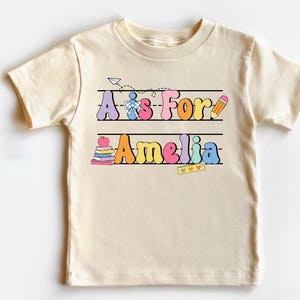 Personalized Back To School Kids Shirt, Custom Alphabet Kids Shirt, Cute Kindergarten Shirt, First Day Of School Shirt, School Toddler Shirt