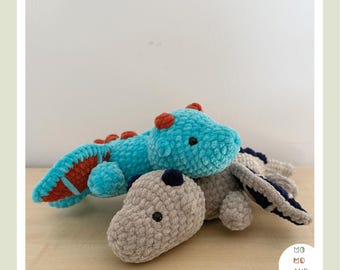 Handgemachte Drachen Plüschtier - Weiches Fantasy Wesen