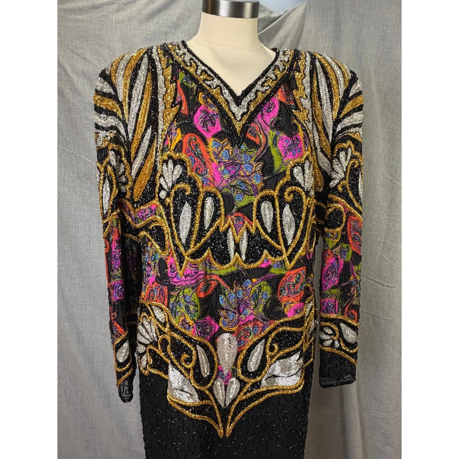 vintage beaded dress 90s owned condition 1-Perfume Men's Black Slip On Color:Rosewood Blush