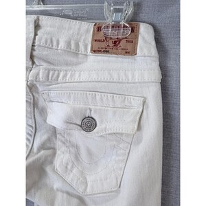 True Religion Jodie White Skinny Jeans Womens 27 Low Rise Made in USA Denim image 6