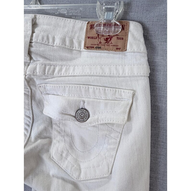True Religion Jodie White Skinny Jeans Womens 27 Low Rise Made in USA Denim image 6