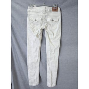 True Religion Jodie White Skinny Jeans Womens 27 Low Rise Made in USA Denim image 5