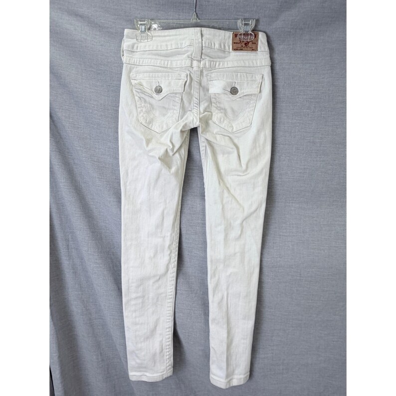 True Religion Jodie White Skinny Jeans Womens 27 Low Rise Made in USA Denim image 5
