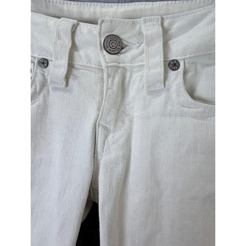 True Religion Jodie White Skinny Jeans Womens 27 Low Rise Made in USA Denim image 10