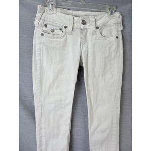 True Religion Jodie White Skinny Jeans Womens 27 Low Rise Made in USA Denim image 2