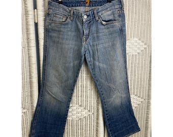 Vintage 7 For All Mankind A-Pocket Bootcut Jeans 30 Made in USA Medium Wash