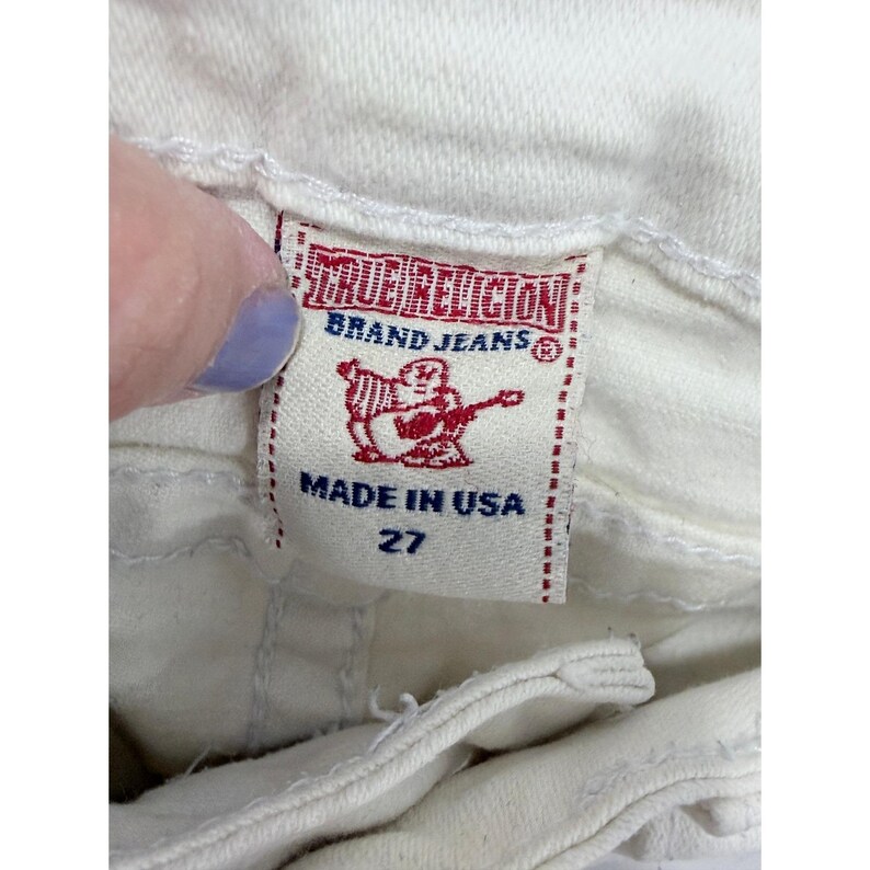 True Religion Jodie White Skinny Jeans Womens 27 Low Rise Made in USA Denim image 3