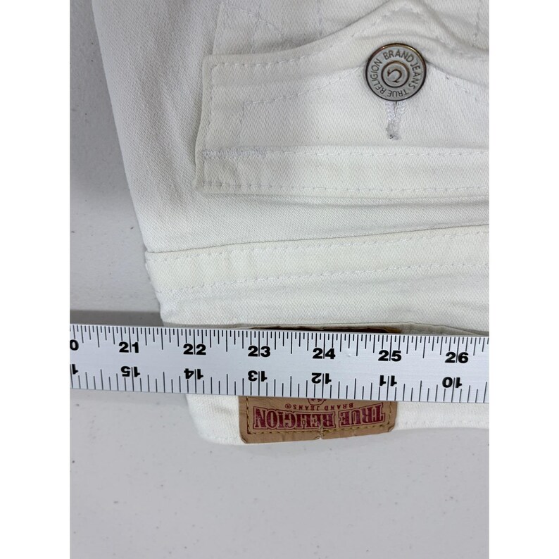 True Religion Jodie White Skinny Jeans Womens 27 Low Rise Made in USA Denim image 11