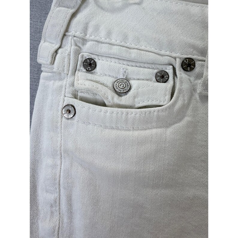 True Religion Jodie White Skinny Jeans Womens 27 Low Rise Made in USA Denim image 9