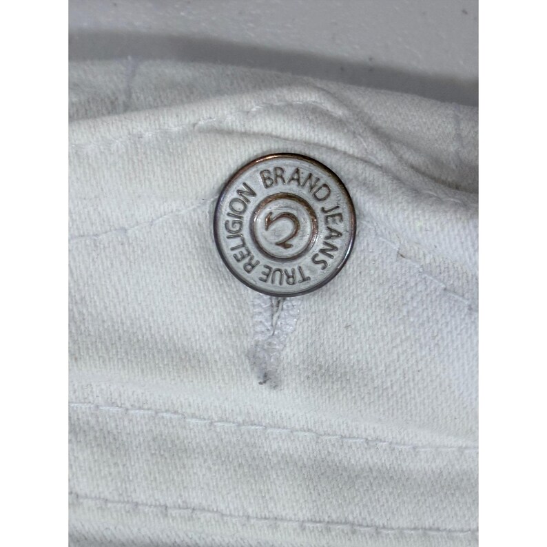 True Religion Jodie White Skinny Jeans Womens 27 Low Rise Made in USA Denim image 8