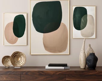Abstract Shapes Wall Art Set – Minimalist Neutral Decor (Digital Download Bundle) | L15C3