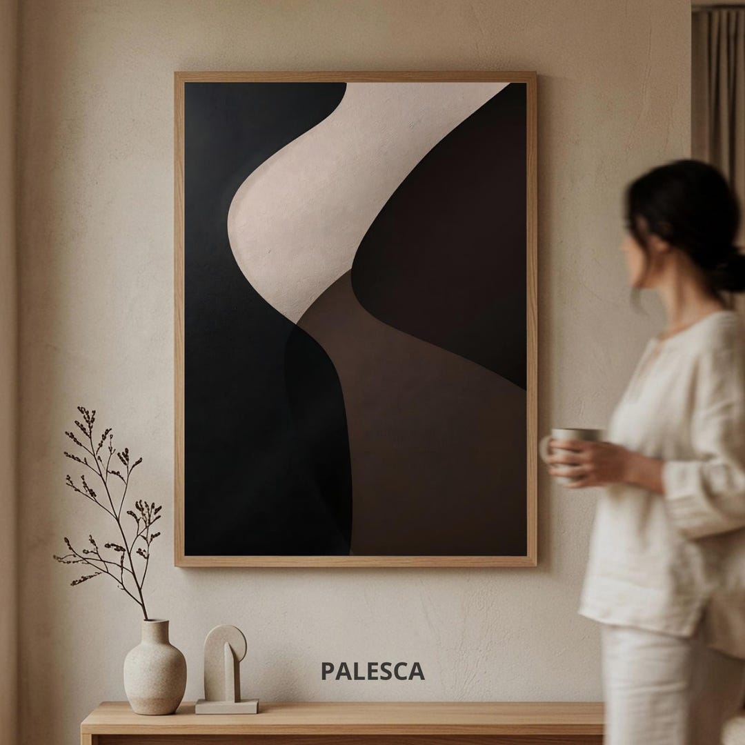 Abstract Neutral Wall Art Print | Minimalist Geometric Decor | Modern ...