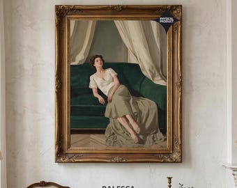 Vintage Woman Portrait Wall Art | Antique European Painting Print | Parisian Classic Decor | Unframed Fine Art | L101D77