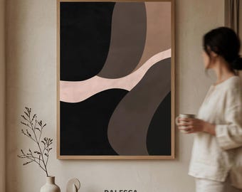 Abstract Neutral Wall Art Print | Minimalist Geometric Decor | Modern Contemporary Living Room (Digital Download) | L77D63