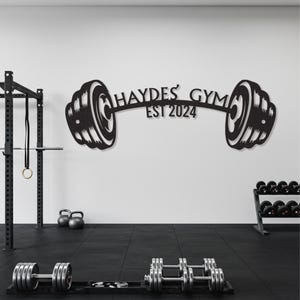Custom Gym Decor, Personalized Gym Metal Sign, Powerlifting Sport Metal Wall Art, Weightlifting Workout Room Wall Art, Fitness Home Decor