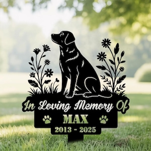 Personalized Labrador Retriever Grave Marker, Custom Dog Memorial Stake, Labrador Retriever Garden Sign, Dog Loss Stake, Remembrance Stake