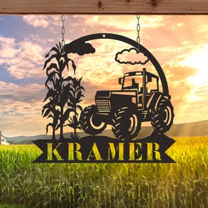 Personalized Farm Tractor Name Sign, Custom Tractor Driver Metal Wall Art LED Light, Custom Farm Sign, Home Decor, Truck Decor, Farmer Gift