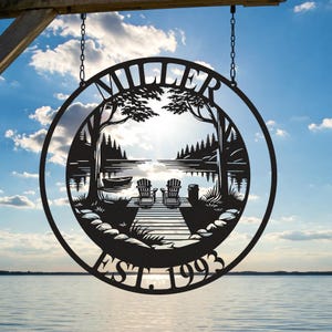 Personalized Cabin Name Sign, Custom Lake House Metal Sign, Dad Gift, Lakehouse Decor, Custom Family Name Sign, Outdoor Sign, Birthday Gift