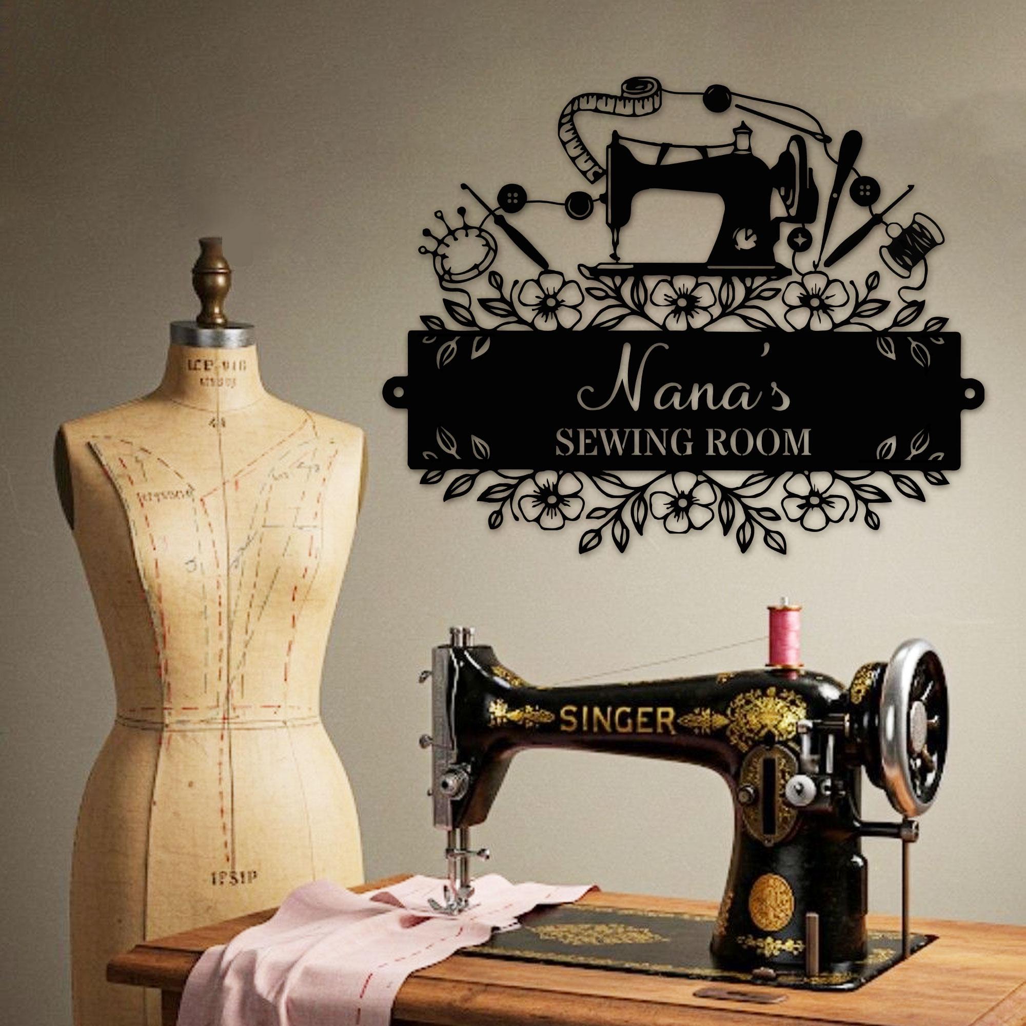 Custom Sewing Metal Sign, Personalized Sewing Room Sign With Name Craft ...