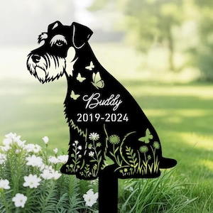 Personalized Schnauzer Dog Grave Marker, Custom Dog Memorial Stake, Dog Garden Sign, Dog Loss Stake, Dog Garden Sign, Remembrance Stake