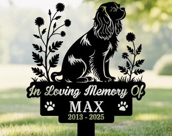 Personalized Cavalier King Charles Spaniel Grave Marker, Custom Dog Memorial Stake, Cavalier King Charles SpanielGarden Sign, Dog Loss Stake