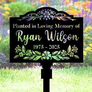 Personalized Metal Memorial Plaque With Stake, CustomMemorial Tree Plaque with Stake, Grave Marker,Outdoor Memorial Sign, Remembrance Plaque