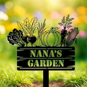 Bord aangepaste moestuin, bord groentetuin, bord boerderij, bord boerderij, metalen bord groentetuin gepersonaliseerd tuinbord met pinnen tuincadeau