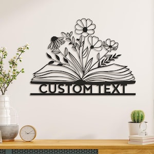 Personalized Books Metal Sign, Custom Library Metal Sign, Reading Room Sign, Bookworm Sign, Book Club Decor, Books Metal Wall Art