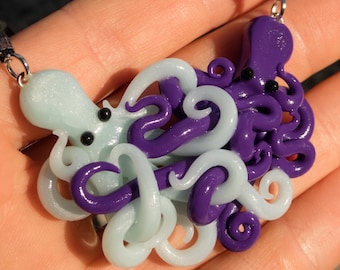 Hugging Heart Tentacles Octopus Necklace