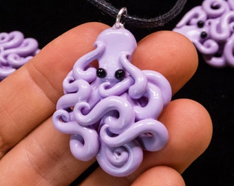 Lavender Octopus Pendant