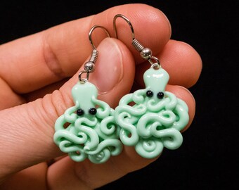 Mini Mint Octopus Earrings