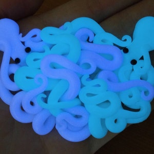 Large Hugging Glow In The Dark Octopus Necklace image 1