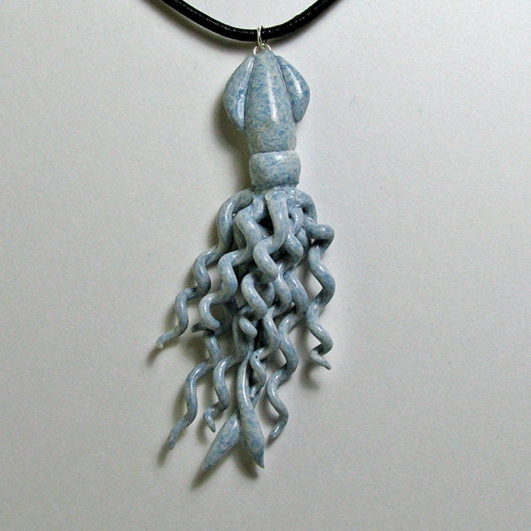 Blue Granite Squid Necklace