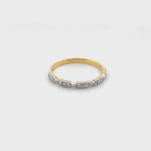 18k Gelbgold Diamant Ring, zierlicher Stapelring