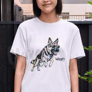 Trendy German Shepherd PNG, Woof! Design, Colorful Dog Clipart, dog dogful , Digital Download, Sublimation, Funny Dog petfully Gift, dog ]