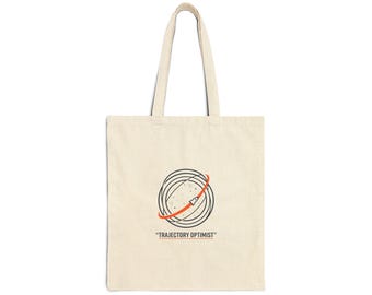 Trajectory Optimist Tote | mission patch, rocket, space science nerd