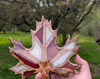 Maple leaf wood and resin art - Canadian made