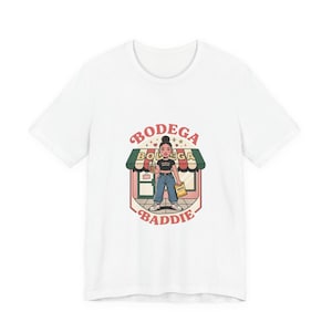 Bodega Baddie Tee | NYC corner store, Spanglish Y2K varsity vibe