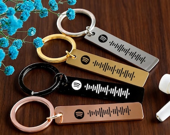 Custom Music Code Keyring, Personalised Spotify Keychain, Scannable Spotify Music Keychain, Song Code for Valentine's, Anniversary