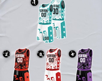 Custom Basketball Set Jersey, Mint - White Design, Basketball Matching Fan Uniform, Personalized Team Jersey Adult Youth