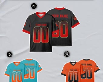 Custom Football Jersey, Orange Black-White Drift Design, Personalized Name Number Team Logo for Men Women Uniform Fan Gift