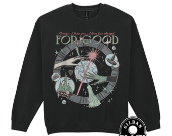 Retro Wicked Sweatshirt, Wizard Defying Gravity Sweater, Pink Green Musical TShirt, Elphaba Glinda Shirt, Wizard Movie Fan TShirt