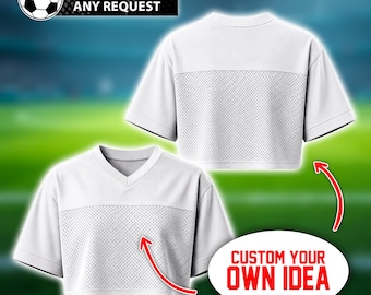 Custom Soccer Crop Top Jersey, Personalized Name Number Shirt, Football Fan Crop Tee, Bachelorette Party & Festival Outfit