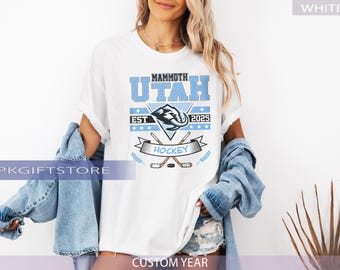 Comfort Colors® Utah Mammoth Hockey T-Shirt, Game Day Mammoth Shirt, Soft Vintage Hockey T-Shirt
