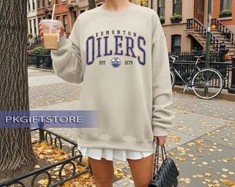 Edmonton Oilers Crewneck, Vintage Edmonton hockey sweatshirt, Edmonton Hockey Tee, Oilers Hockey hoodie sweater