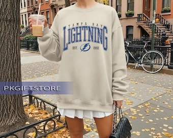Felpa vintage da hockey dei Lightning / Felpa girocollo dei Tampa Bay Lightning / Maglietta da hockey dei Tampa Bay / Felpa con cappuccio dei Tampa Bay Lightning