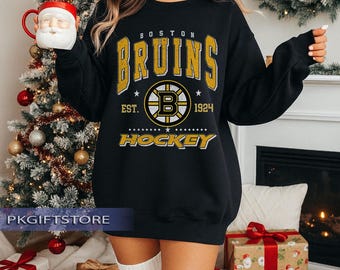 Sudadera vintage de hockey de Boston, jersey de cuello redondo de los Boston Bruins, camiseta de hockey de Boston, sudadera con capucha de los Bruins